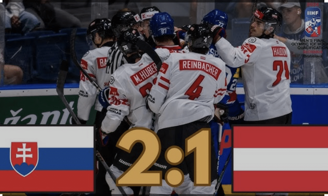 Die slowakischen Eishockeyspieler starteten mit einem Sieg in die Qualifikation für die Olympischen Spiele und besiegten Österreich mit 2:1